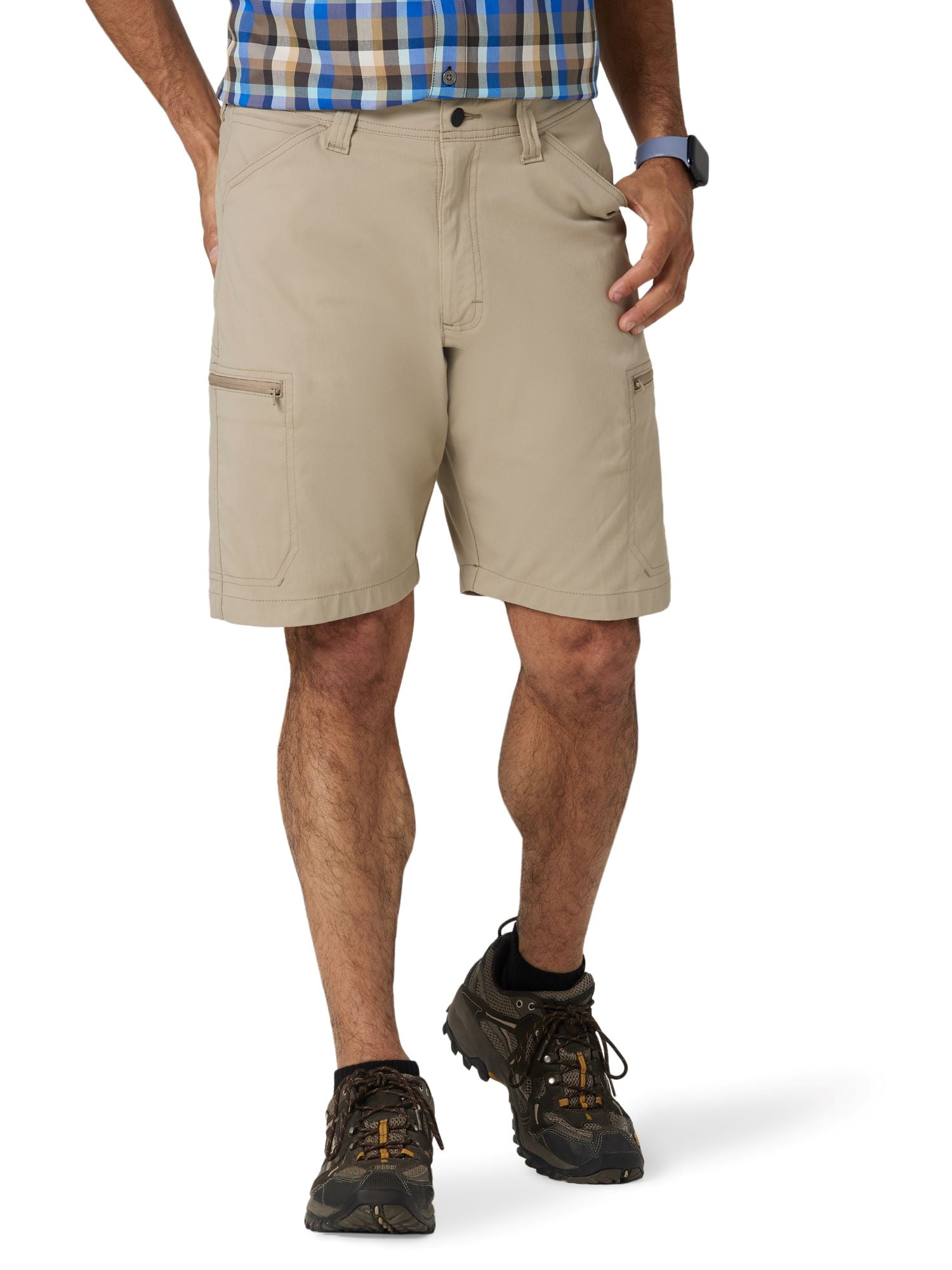 Men’s and Big Men’s Outdoor Performance Zip Cargo Short with UPF 50+, Sizes 30-48