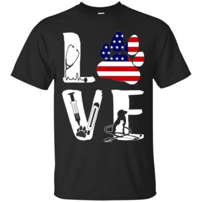 AVE Nurse Love American Flag Dog Cat Animal 