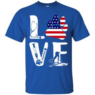 AVE Nurse Love American Flag Dog Cat Animal  - Image 2