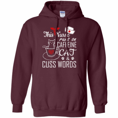 AVE This Nurse Runs on caffeine Cat and Cuss Words - Image 8