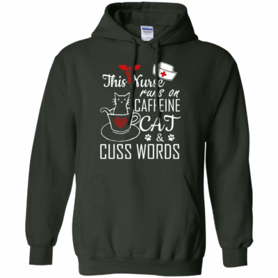 AVE This Nurse Runs on caffeine Cat and Cuss Words - Image 6